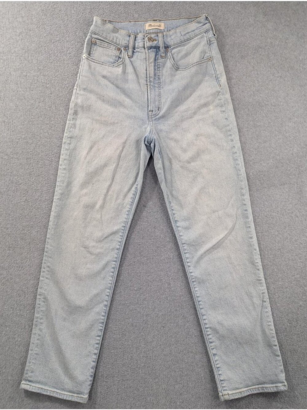 Madewell Perfect Vintage Straight Jeans Womens 27 Light Wash High Rise Stretch